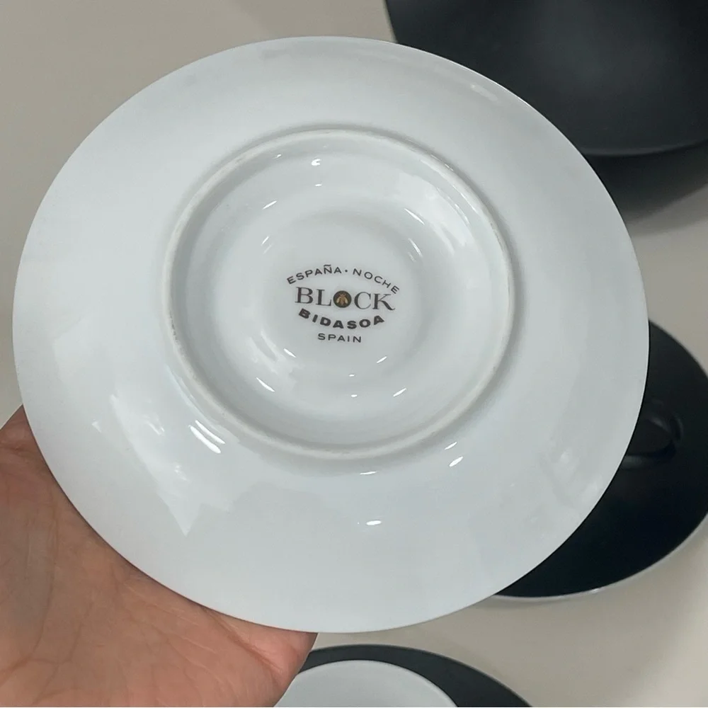 Espana Noche Block Bidasoa Black Matte Coffee Tea Set Vintage 25 Piece Set - Picture 5 of 16